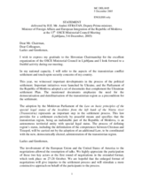 Statement by the Minister of Foreign Affairs and European Integration of the Republic of Moldova