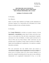 Statement by the Minister for Foreign Affairs and International Cooperation of Spain