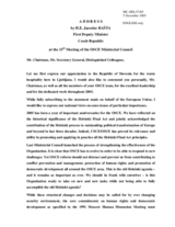 Address by the First Deputy Minister of the Czech Republic