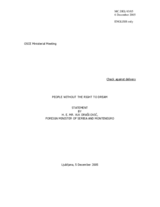 Statement by the Foreign Minister of Serbia and Montenegro