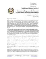 Statement by the United States of America in response to the Statement of the Chairman-in-Office