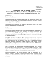 Statement by the Minister of Foreign Affairs of Lithuania