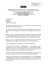 Opening statement by the OSCE Secretary General, Marc Perrin de Brichambaut Opening statement by the OSCE Secretary General, Marc Perrin de Brichambaut
