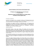 Statement by Erkki Tuomioja, Minister for Foreign Affairs on behalf of the European Union