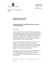 Statement by Mr. Frank Belfrage, State Secretary for Foreign Affairs of Sweden