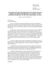 Rede von Dr. Hans Winkler, Staatssekretaer fuer auswaertige Angelegenheiten der Republik Oesterreich