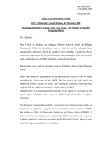 Statement on behalf of Ireland by Mr. Noel Treacy, TD, Minister of State for European Affairs