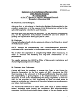 Statement by H.E. the Minister of Foreign Affairs  of the Republic of Cyprus  Mr. Yiorgos Lillikas