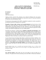 Address by H.E. Dr. Dimitrij Rupel, Minister of Foreign Affairs of Slovenia