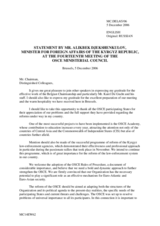 Statement of H.E. Mr. Alikbek Djekshenkulov, Minister of Foreign Affairs of Kyrgyzstan