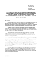 Intervention de Son Excellence Mme Taous Feroukhi, Ambassadeur, Representant Permanent, Chef de la delegation algerienne