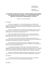 Declaration by Ambassador Omar Zniber, Permanent Representative of the Kingdom of Morroco in Vienna