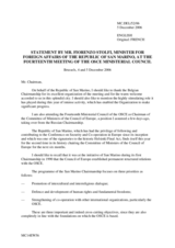 Statement by Mr. Fiorenzo Stolfi, Minister for Foreign Affairs of the Republic of San Marino