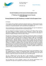 Closing Statement by the Presidency on behalf of the European Union