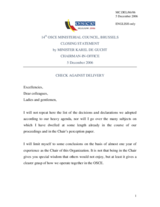 Closing Statement by Minister Karel De Gucht, OSCE Chairman-in-Office