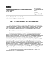 Statement by the Delegation of France (Annex 3 to MC Journal No.2) (es)