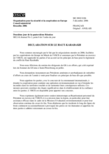 Statement by the CiO on Nagorno- Karabakh (fr)