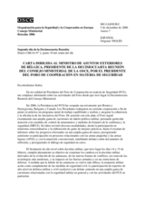 Letter from the Chairperson of the Forum for Security Co-operation (Annex 7 to MC Journal No.2) (es)