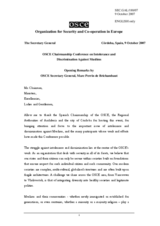 Opening Statement by Amb. Perrin de Brichambaut, Secretary General of the OSCE Opening Statement by Amb. Perrin de Brichambaut, Secretary General of the OSCE