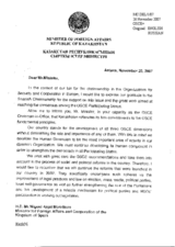 Letter by Kazakhstan to Mr. Moratinos, Minister of Foreign Affairs and Co-operation of Spain