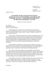 Statement by Mr. Crucianelli, Secretary of State of Foreign Affairs, Italy