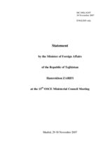 Statement by Mr. Zarifi, Minister of Foreign Affairs of the Republic of Tajikistan