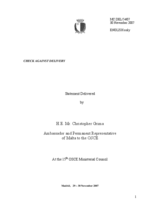Statement by Amb. Grima, Permanent Representative of Malta to the OSCE