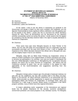 Statement by Mr. Gansukh, Special Envoy of the Minister for Foreign Minister for Foreign Affairs of Mongolia
