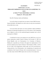 Statement by Amb. Lizak, Permanent Representative of Slovakia to the OSCE