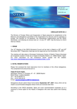 Circular Note No.2, Venue, Hotel Reservations and Accreditation Forms