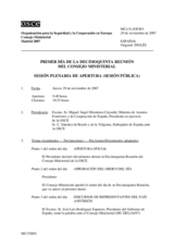 Journal of the First Day of the 15th Ministerial Council (includes the proceedings of the first two sessions and the adopted agenda) (es)