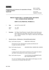 Journal of the First Day of the 15th Ministerial Council (includes the proceedings of the first two sessions and the adopted agenda) (it)