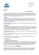 Circular Note No.1, Organizational Modalitites