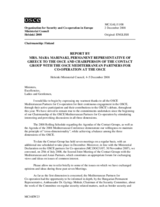 Report by Mrs. Marinaki, Permanent representative of Greece to the OSCE and Chairperson of the Contact Group with the OSCE Mediteranian Partners for Co-Operation at the OSCE