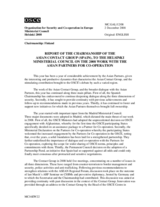 Report of the Chairmanship of the Asian Contact Group (Spain), to the Helsinki Ministerial council on the 2008 Work with the Asian Partners for Co-Operation