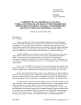 Statement by H.E. Ms. Micheline CALMY- REY, Minister of Foreign Affairs, Switzerland