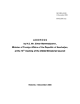 Statement by H.E. Mr. Elmar MAMMADYAROV, Minister of Foreign Affairs, Azerbaijan