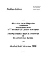 Statement by Mr. Ali Ben MALEK, Charge d'Affaires, Tunisia