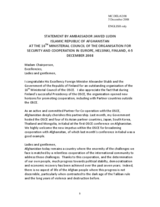 Statement by Mr. Jawed LUDIN, Ambassador of Afghanistan to Norway, Afghanistan