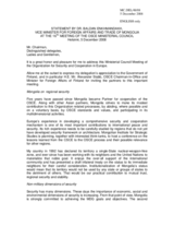 Statement by Mr Enkhmandakh BALDAN, Deputy Minister for Foreign Relations, Mongolia