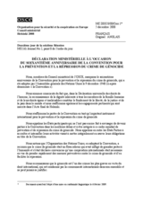 Ministerial Declaration on the 60th Anniversary of the Convention on the Prevention and Punishment of the Crime of Genocide (fr)