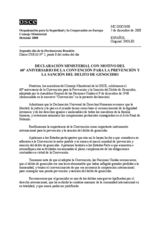 Ministerial Declaration on the 60th Anniversary of the Convention on the Prevention and Punishment of the Crime of Genocide (es)