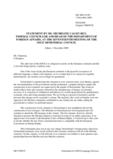 Statement by H.E. Ms. Micheline CALMY-REY, Minister of Foreign Affairs, Switzerland