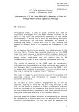 Statement by H.E. Mr. Joao CRAVINHO, Secretary of State for Foreign Affairs and Co-Operation, Portugal