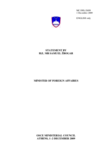 Statement by H.E. Mr. Samuel ZBOGAR, Minister of Foreign Affairs, Slovenia