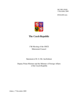 Statement by H.E. Mr. Jan KOHOUT, Minister of Foreign Affairs, Czech Republic