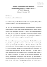 Statement by H.E. Mr. Stefan SKJALDARSON, Permanent Representative to the OSCE, Iceland