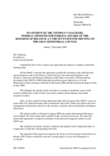 Statement by H.E. Mr. Stephan VANACKERE, Belgium