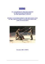 FSC Chairperson's Progress Report, Efforts to Further Improve Implementation of the Code of Conduct on Politico-Military Aspects of Security