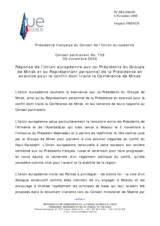 Statement by the French Presidency of the Council of the European Union in response to the report by the Co-chairmen of the Minsk Group and the Personal Representative of the Chairman in Office on the conflict dealt with by the OSCE Minsk Conference (fr)